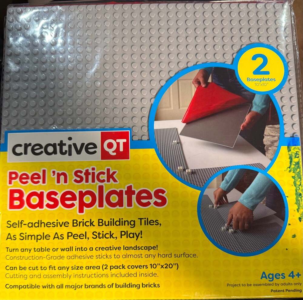 Creative QT Peel n Stick Baseplates Gray 2-Pack 10"x10"